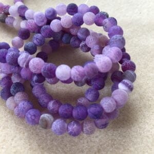 Frosted Crackle Agate Purple