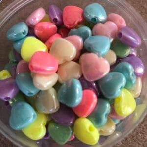 Opaque Acrylic Heart Beads