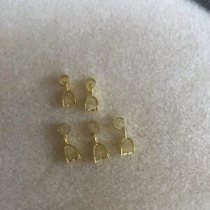 Gold Plated Pinch Bails 15x7mm