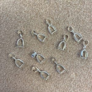 Pinch bails 15 x 5 Silver plate Pack of 10