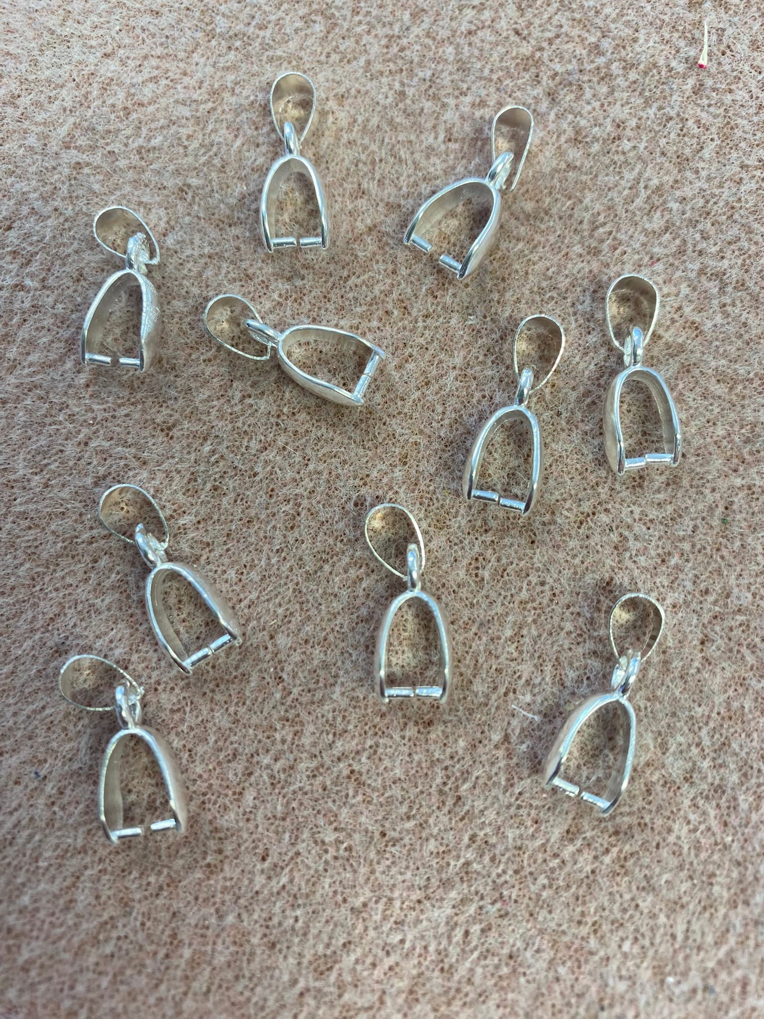 Pinch bails silver plate 8x20mm