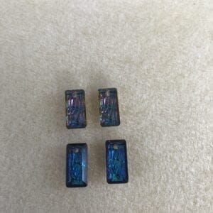 Foil backed rectangle glass pendants