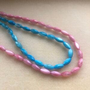 Pink & Aqua shell oval