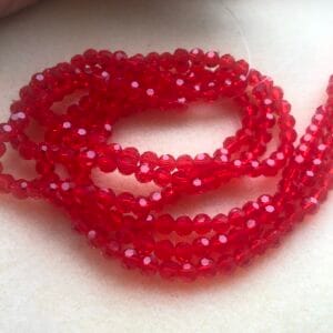 faceted 6mm red glass