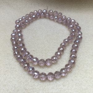 lilac 8mm faceted glass round beads