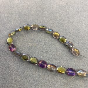 Purple & Green AB Oval Beads 12mm