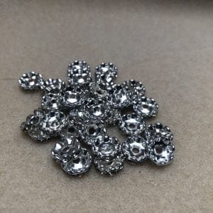 10mm rhinestone rondelles silver plated