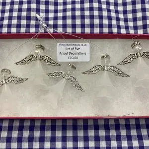 set of 5 christmas angels