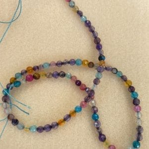 bright colour faceted 4mm agate