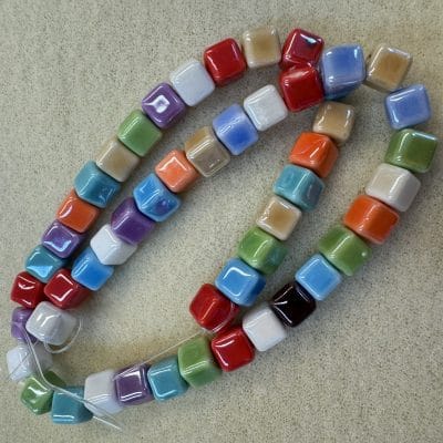 Mixed colour ceramic 6 x 6mm cubes