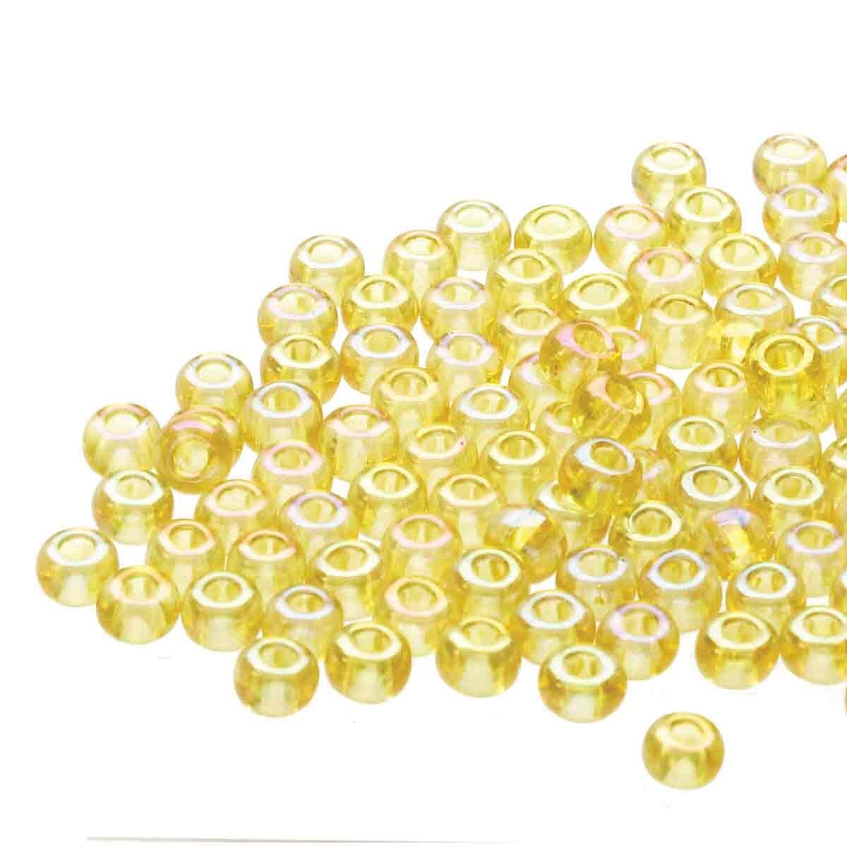 11/0 Czech Seed Beads Yellow Tr AB