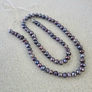 5mm Freshwater Pearls Dark Slate Grey