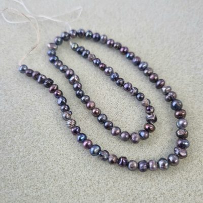 5mm Freshwater Pearls Dark Slate Grey